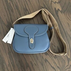 NWT Dooney & Bourke Penrose 2 Saddle 22 Leather Crossbody
in Denim